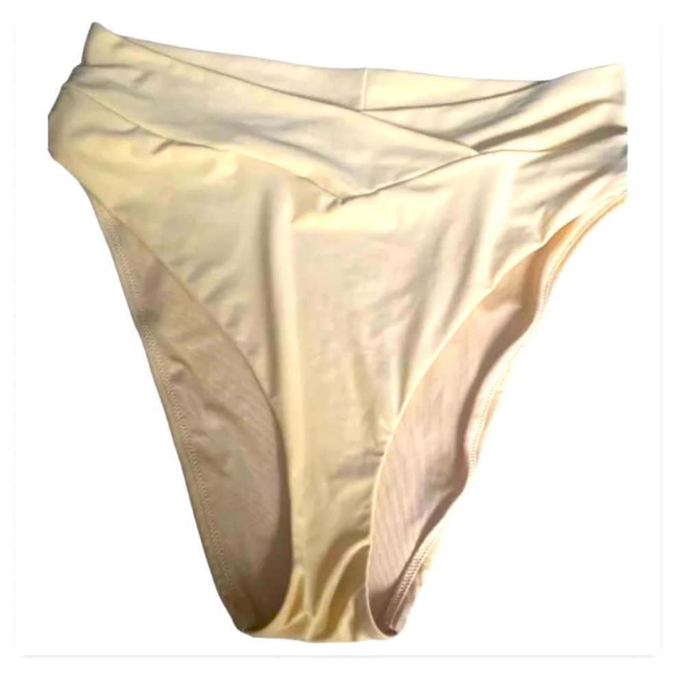 Aerie High Waisted High Cut Cheeky Yellow Swimwear Bikini Swim Bottoms XL